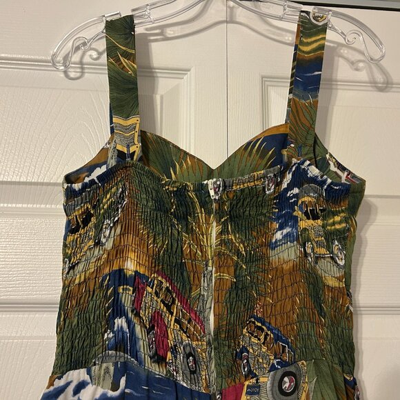 Vintage DIAMOND HEAD Sportswear Sz M Woodie Surf Cars Sleeveless Hawaiian Dress - Picture 8 of 12